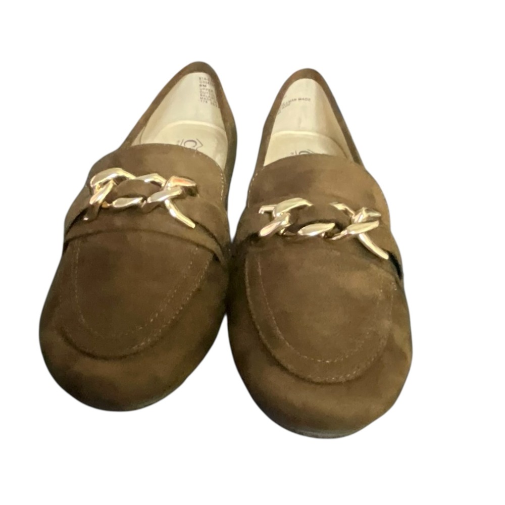 Cliffs Loafers Womens 8M Brown Gainful Gold Chain Suede Slip On Flats